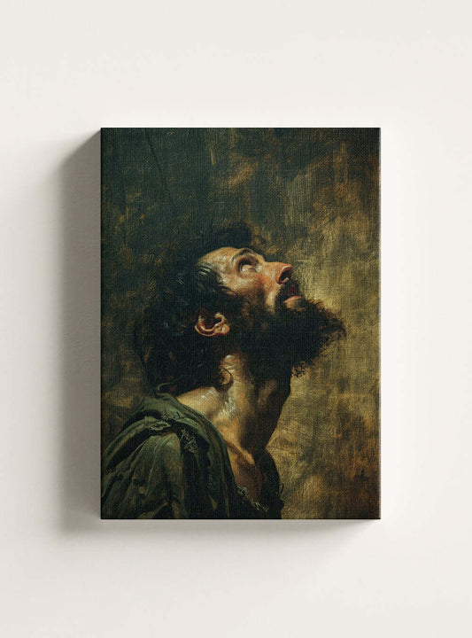 Bible Art Representation - Canvas Print of Faith in Adversity