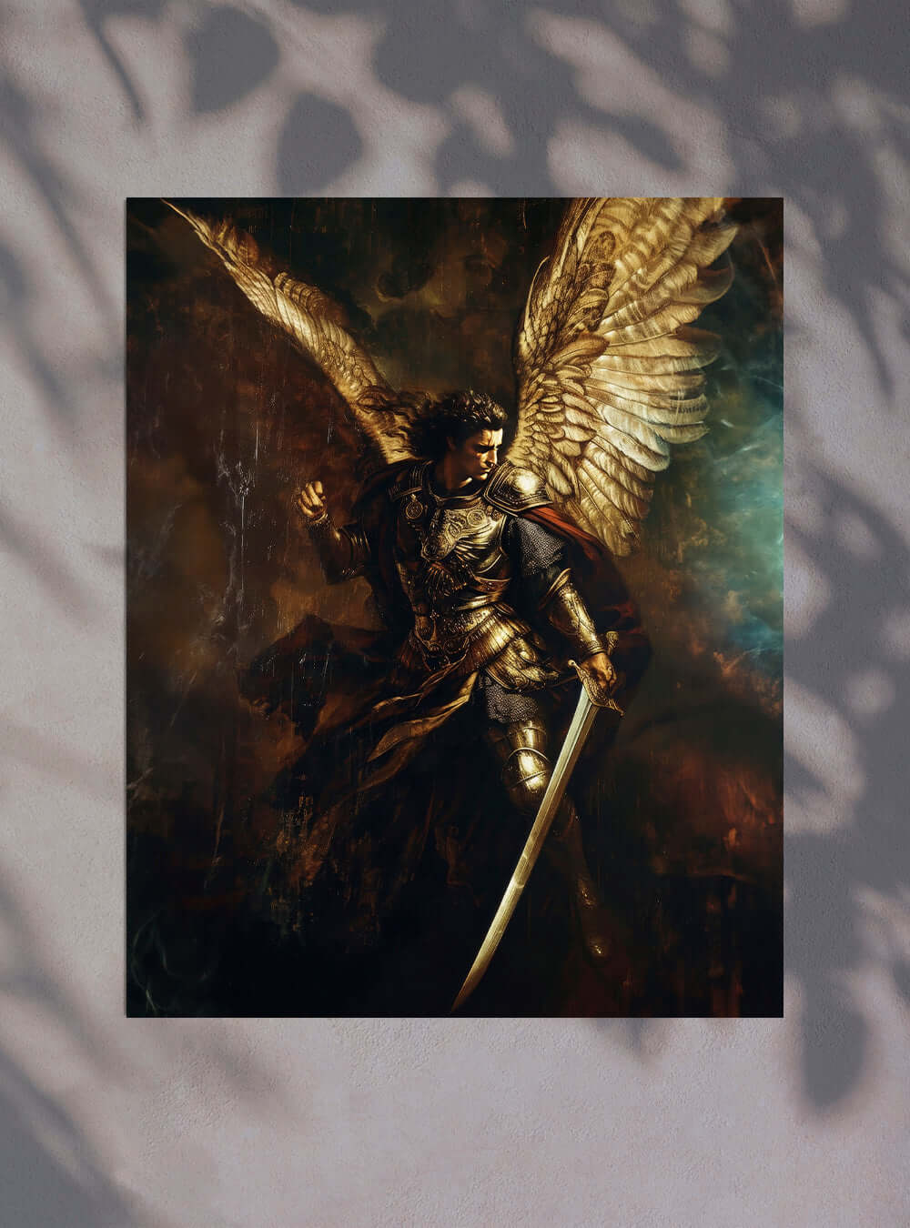 Bible Verse Archangel Christian Wall Decor: Neoclassical Triumph Print