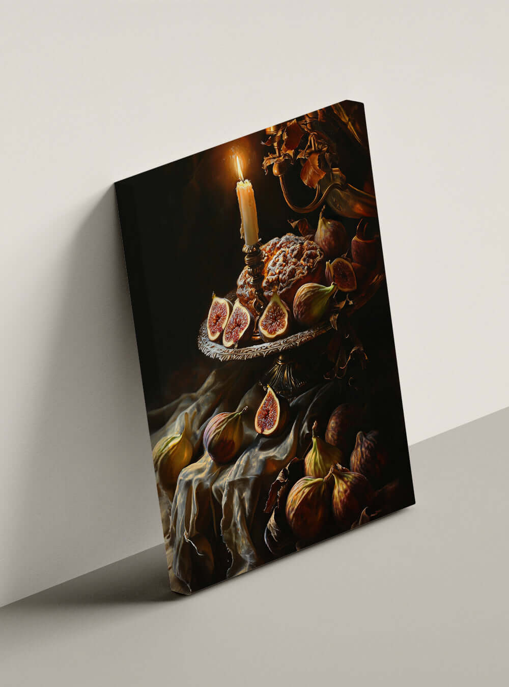 Bible Verse Picture on Canvas- Depicting Serene Biblical Fig Cake by Holysteller