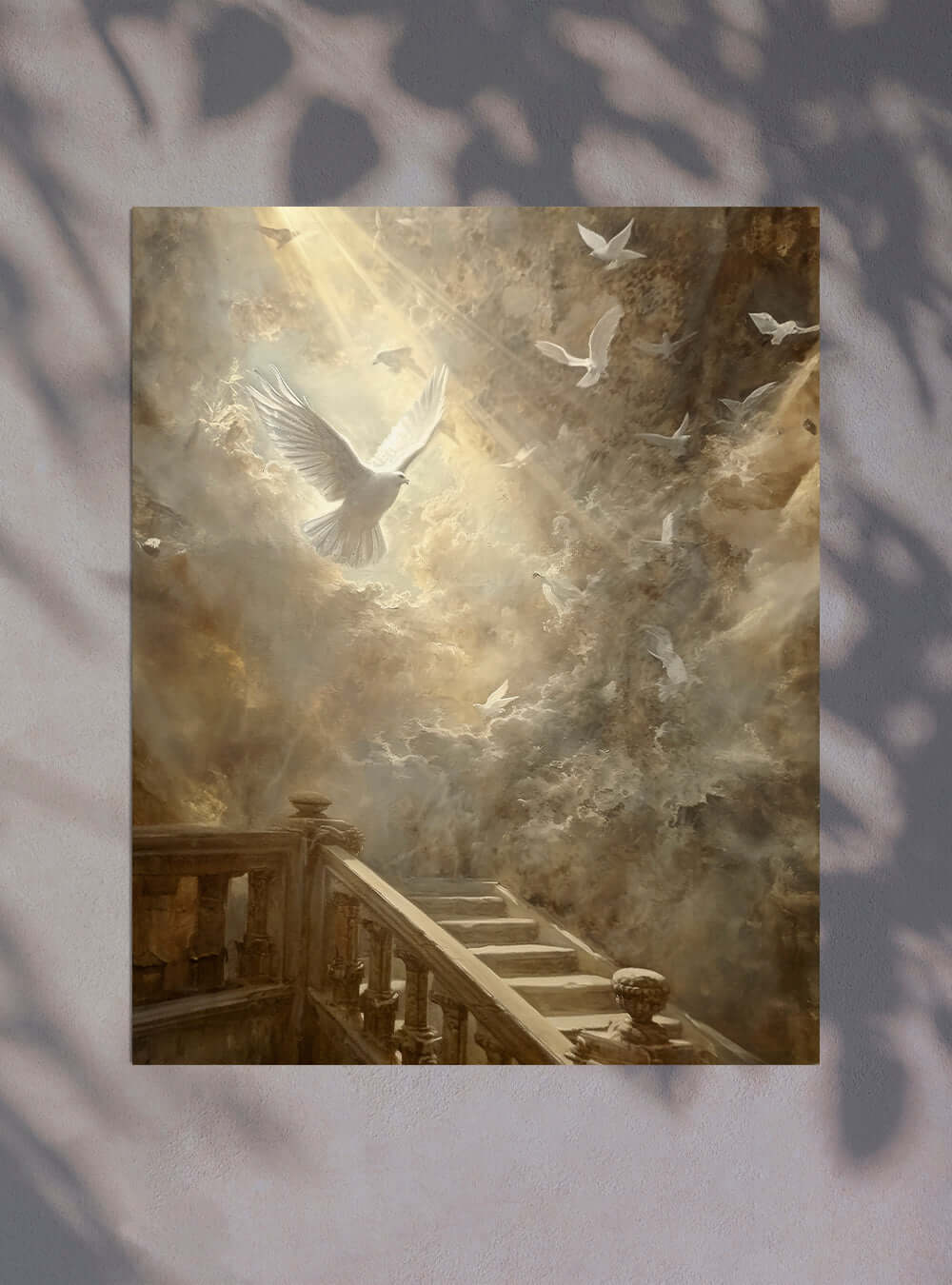 Biblical Christian Wall Decor: Neoclassical Ethereal Ascension Poster Print