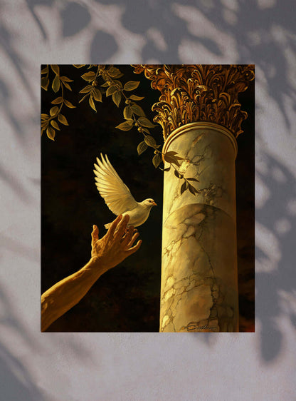 Biblical Compassionate Dove Christian Painting - Neoclassical Poster Print