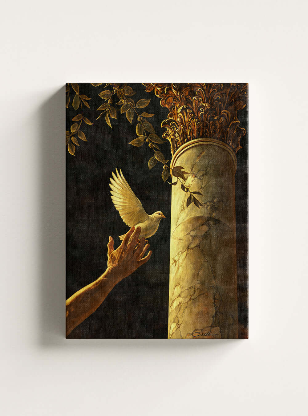 Biblical Dove of Compassion Neoclassical Christian Canvas Art Print