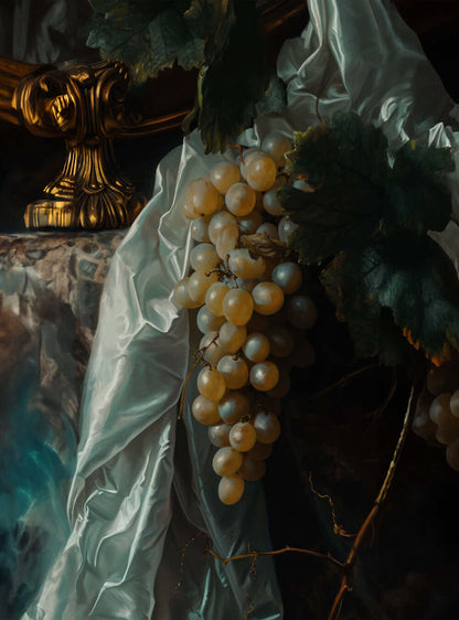 Biblical Grapes Religious Painting - Vintage Art Poster Print for Christian Home Decor