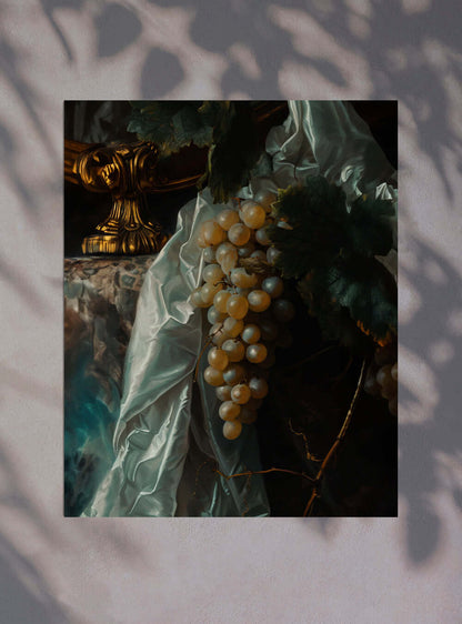 Biblical Grapes Religious Painting - Vintage Art Poster Print for Christian Home Decor