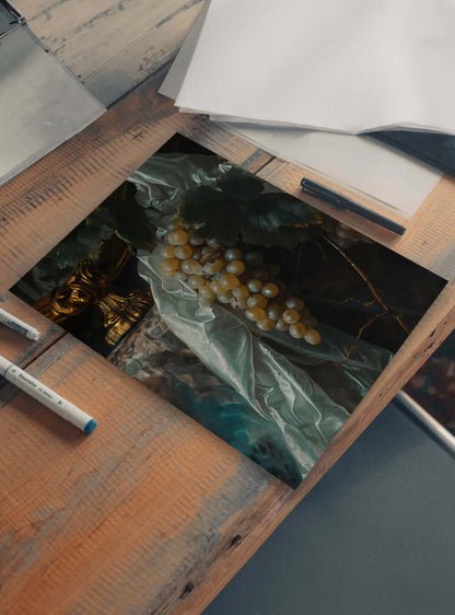 Biblical Grapes Religious Painting - Vintage Art Poster Print for Christian Home Decor