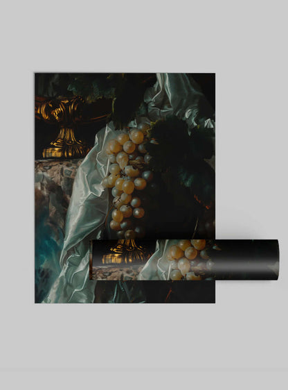 Biblical Grapes Religious Painting - Vintage Art Poster Print for Christian Home Decor