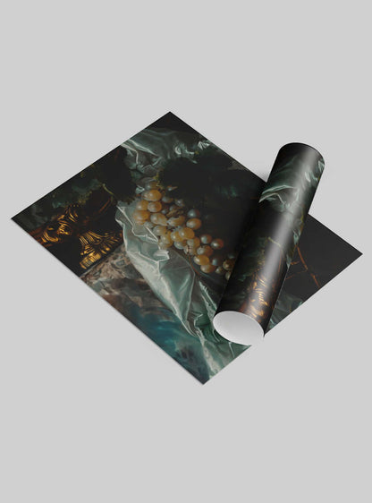 Biblical Grapes Religious Painting - Vintage Art Poster Print for Christian Home Decor