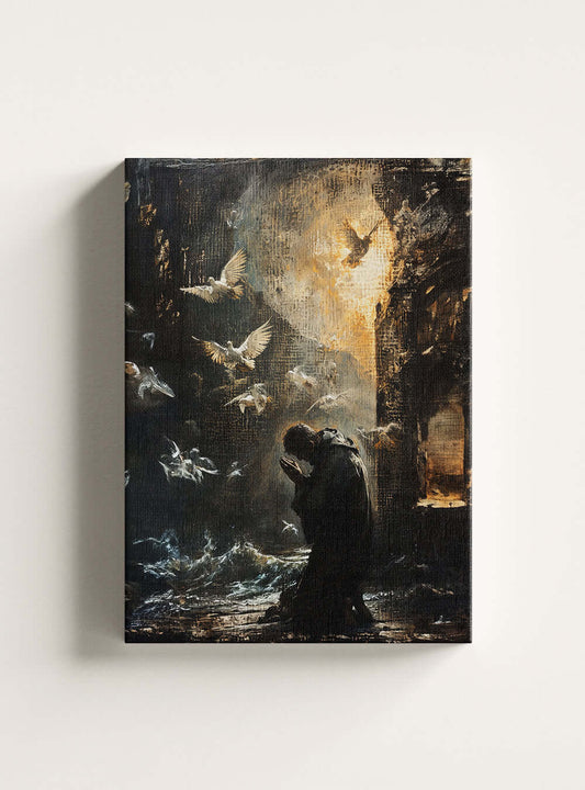 Christ Painting Neoclassical Prayer Christian Canvas Wall Decor