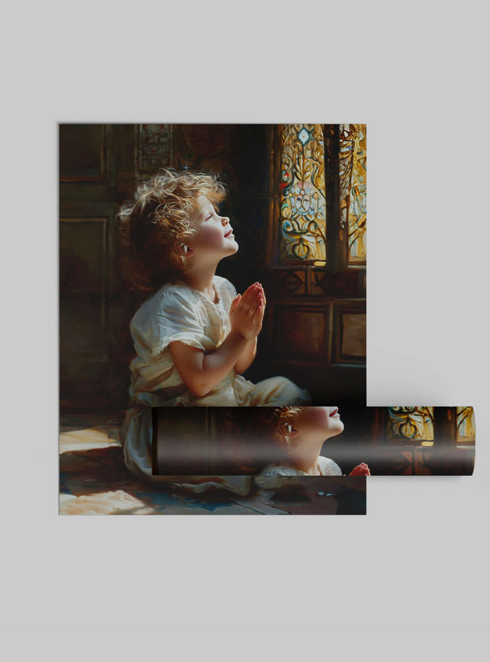 Christ Painting: Neoclassical Serenity Child in Prayer Print