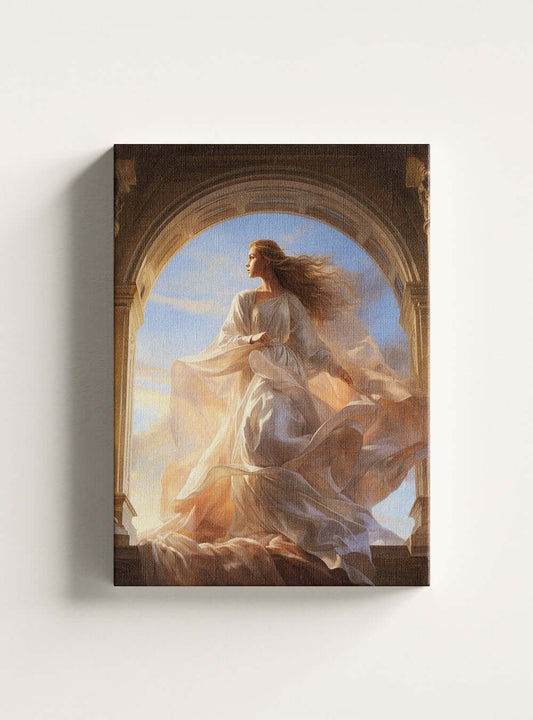 Christian Angelic Figure Canvas Art - Hebrews 12:1 - Bible Print