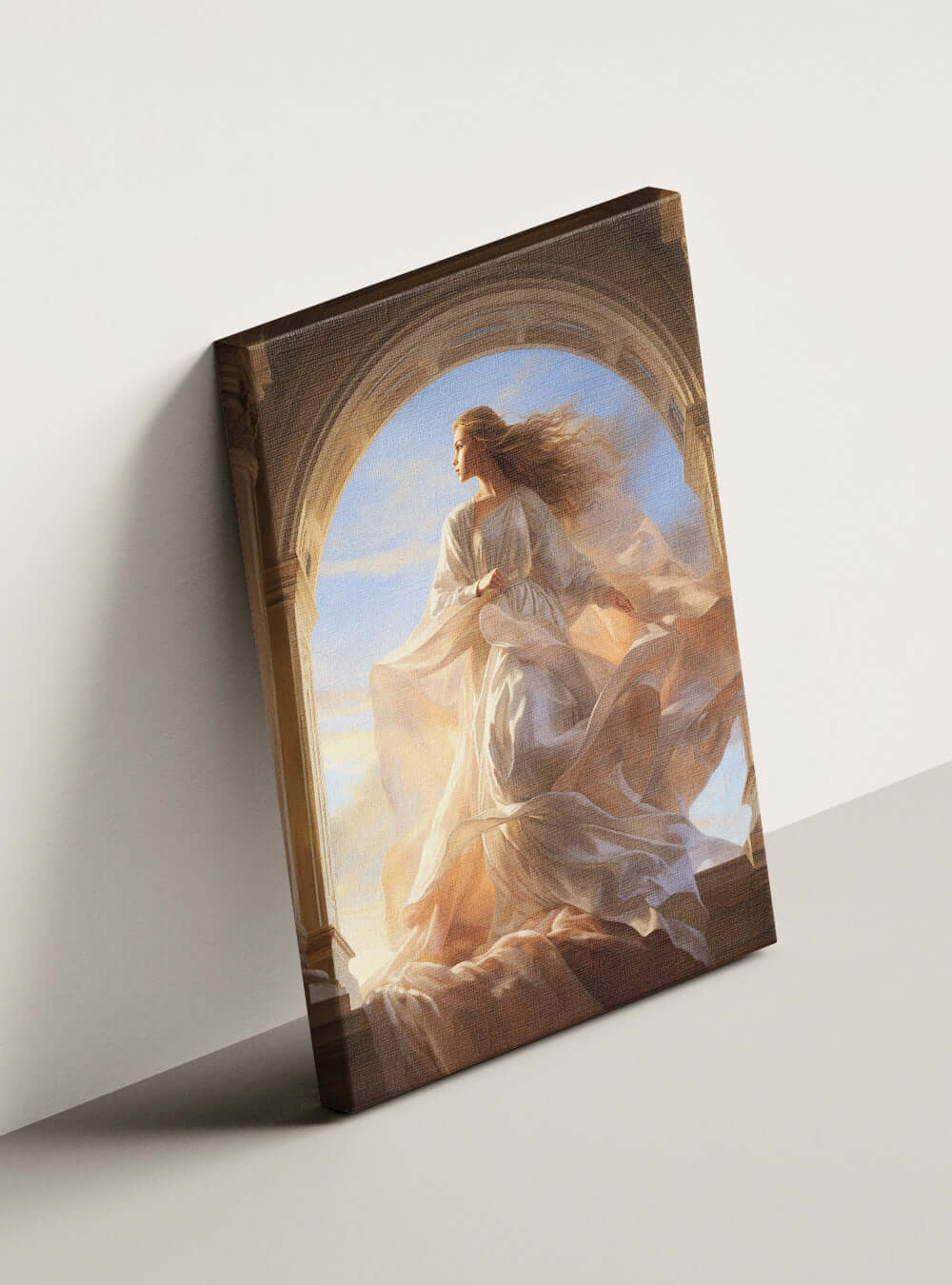 Christian Angelic Figure Canvas Art - Hebrews 12:1 - Bible Print