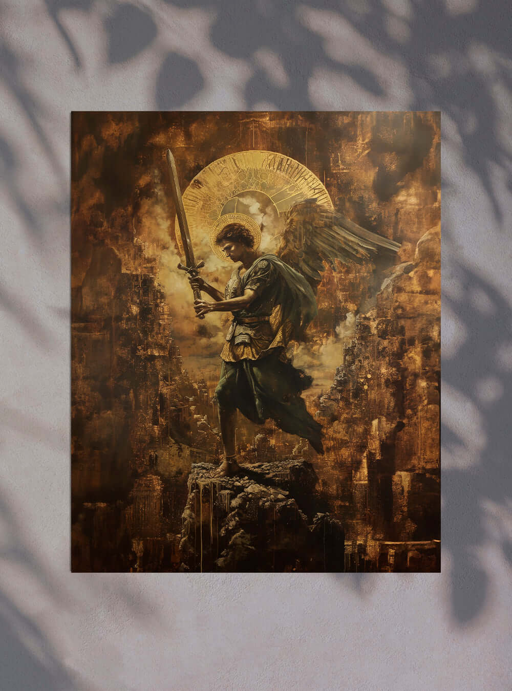 Christian Archangel Michael Paint Inspirational Bible Verse Poster Print