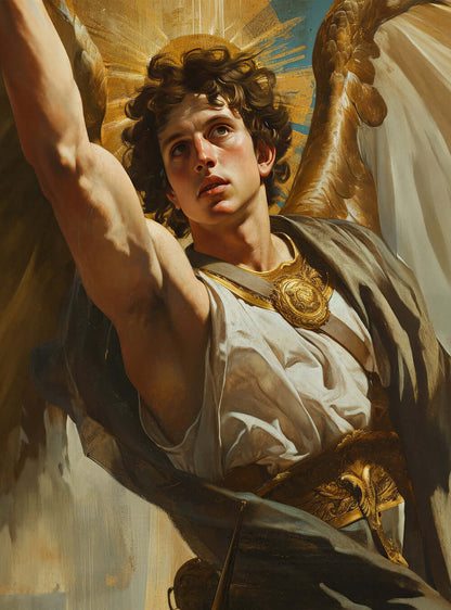 Christian Art Gift - Neoclassical Archangel Valor Poster Print