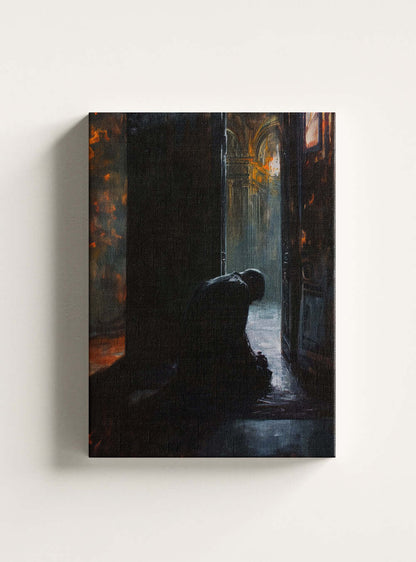 Christian Art Gift: Neoclassical Isolation Divine Light Canvas Print