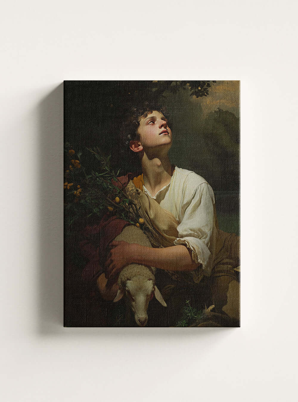 Christian Art Gift: Neoclassical Serenity Shepherd Canvas Print