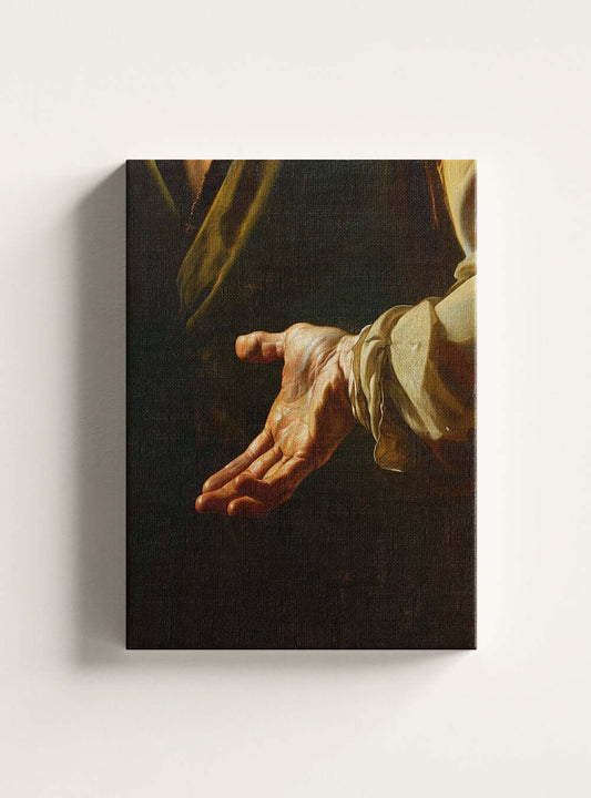 Christian Art Gift: Renaissance-Inspired Forgiveness Gesture on Canvas