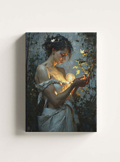 Christian Art Gifts Ethereal Light Woman Canvas by Holysteller