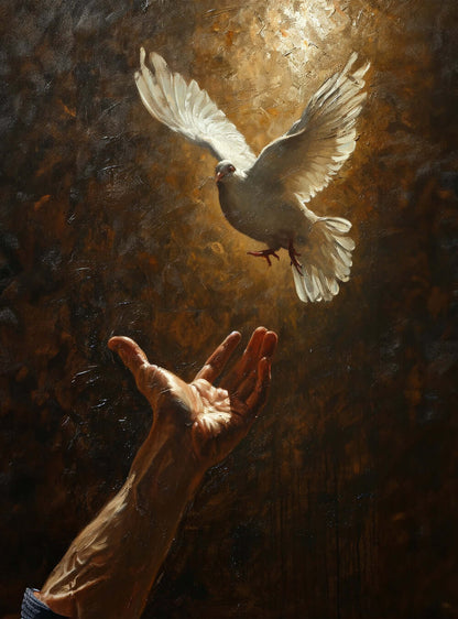 Christian Artwork showing Encouraging Kindness and Generosity through Fine Art Dove Print