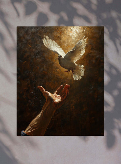 Christian Artwork showing Encouraging Kindness and Generosity through Fine Art Dove Print