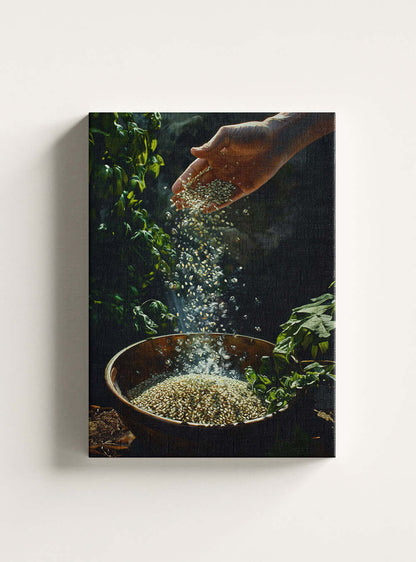 Christian Canvas - Sesame Seeds Abundance Bible Art Illustration