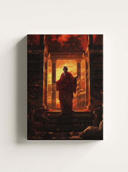 Christian Fiery Library - Hebrews 2:3 - Bible Verse Canvas Print