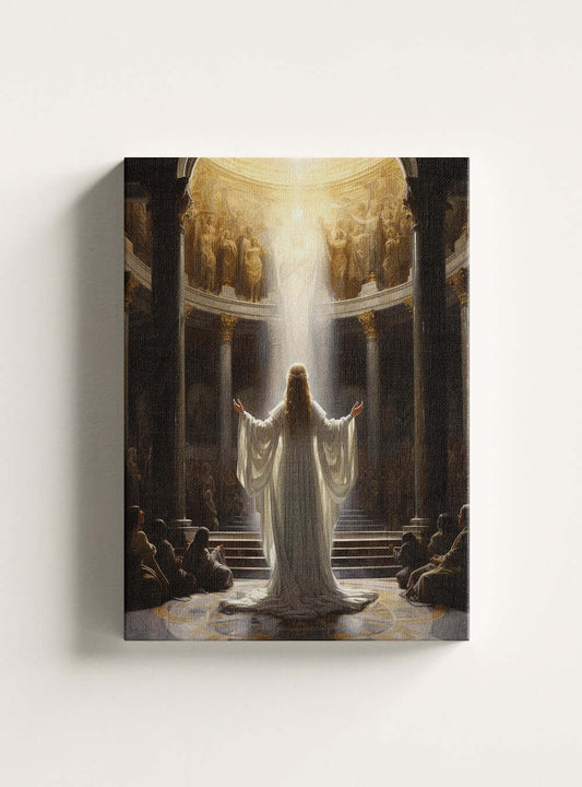 Christian Hebrews 4:14 Revelation Temple Art Canvas Print