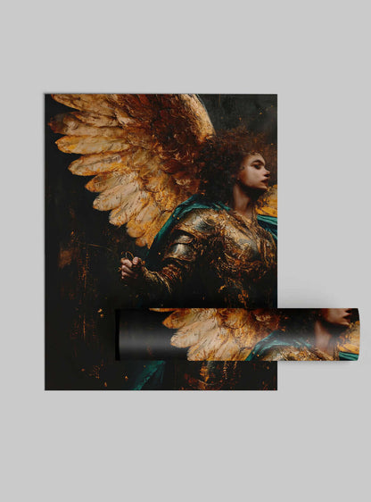 Christian Iconography Chiaroscuro Archangel Poster by Holysteller