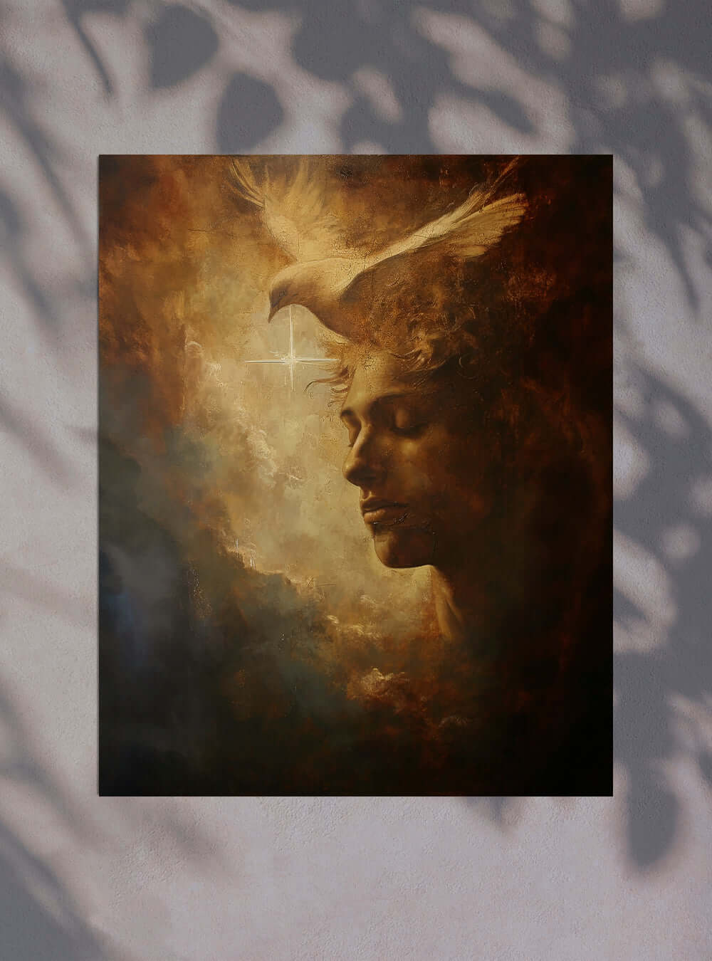 Christian Iconography Dove & Cross Philippians 4:7 Poster Print