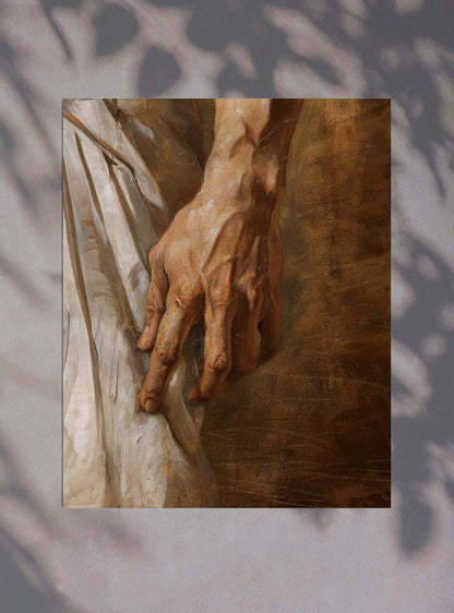 Christian Iconography Inspirational Clasped Hands Scripture Poster Print