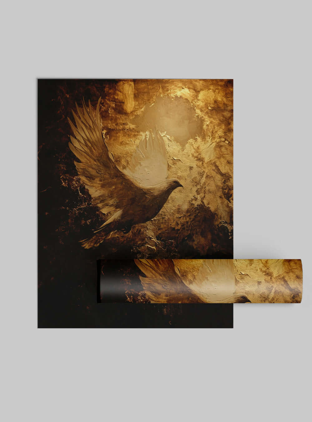 Christian Iconography of '1 John 1:7' - Inspirational Golden Dove Poster