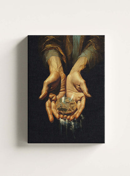 Christian James 4:3 Enigmatic Hands - Home Decor Canvas Print