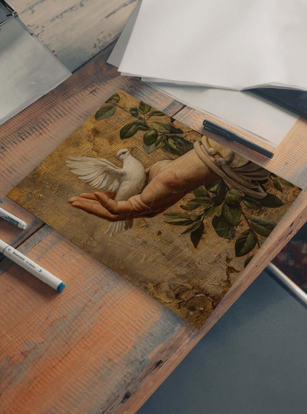 Christian Painting Neoclassical Harmony Dove Poster Picture Print