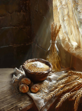 Christian Painting Rustic Barley Bounty Bible Art Poster Print