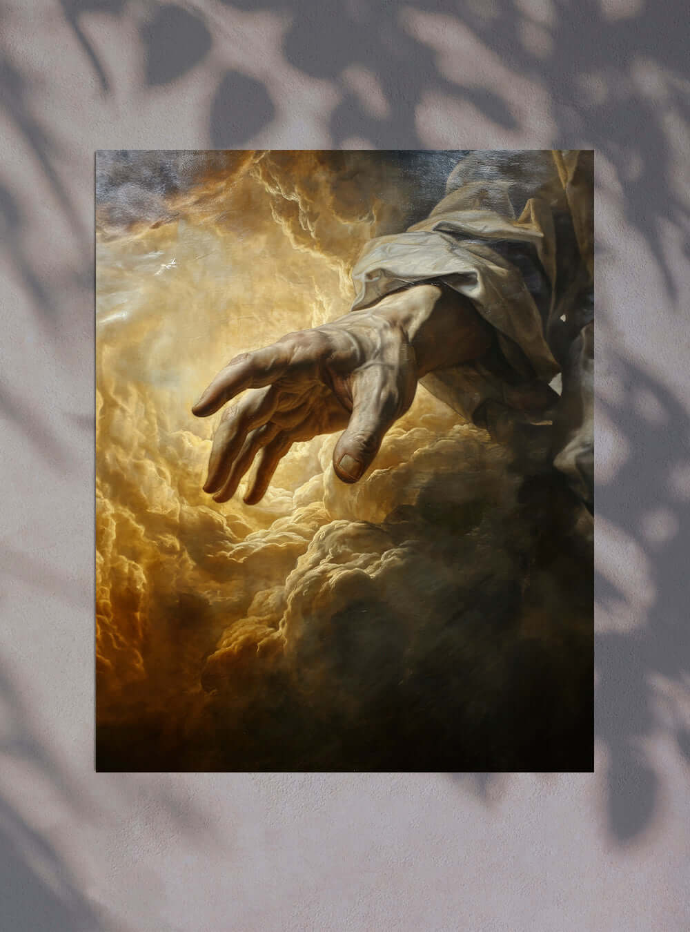 Christian Poster of Divine Hand Cloudscape – Bible Verse Wall Art Print