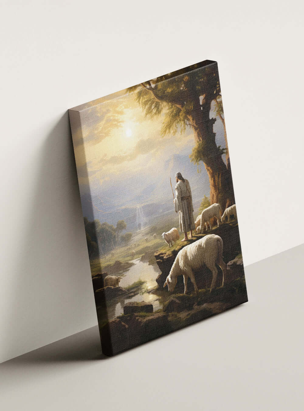 Christian Shepherd Landscape Art - John 10:11 Inspired Canvas Print