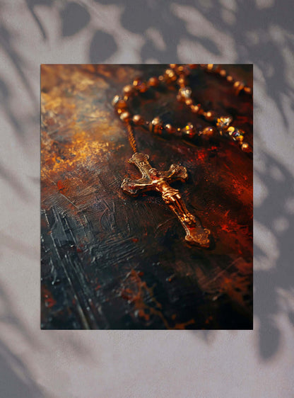 Christian Spiritual Neoclassical Crucifix Scripture Art Print