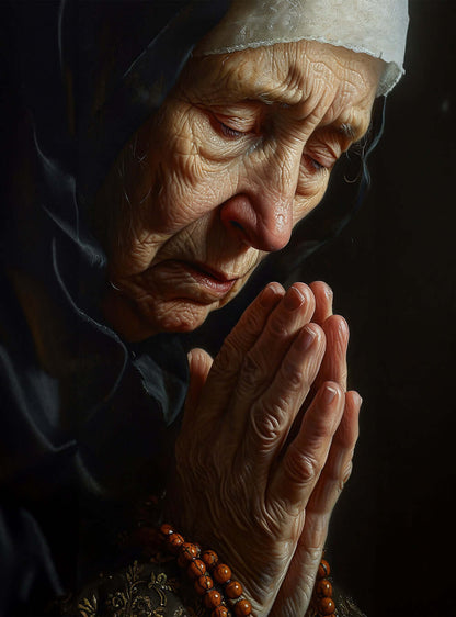 Christian Wall Art - Prayerful Elder Inspiring Patience Print