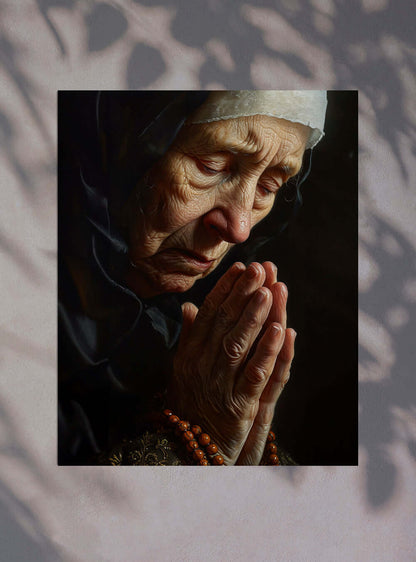 Christian Wall Art - Prayerful Elder Inspiring Patience Print