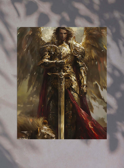 Christian Wall Decor Angelic Warrior-Inspirational Poster Print