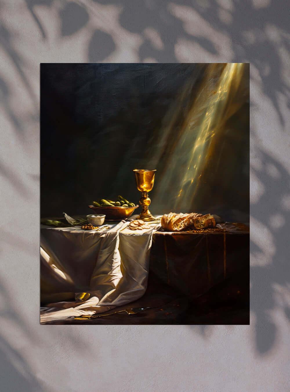 Christian Wall Decor: Biblical Feast Still-Life Poster Print