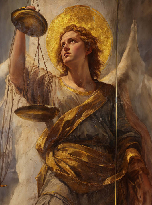 Christian Wall Decor: Neoclassical Virtue Archangel Justice Poster Print