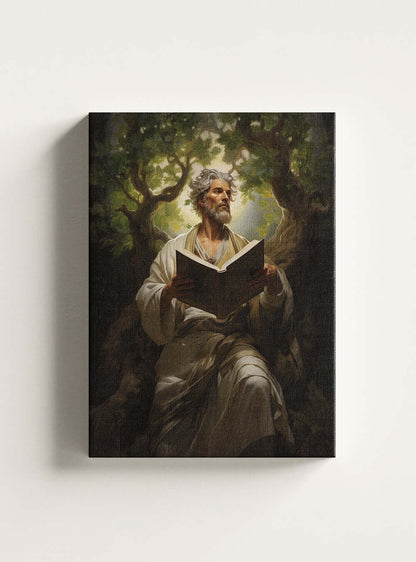 Colossians 2:7 | Sage Reading Art | Christian Artwork Canvas Print