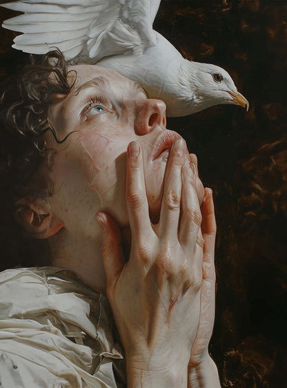 Compassionate Saint Neoclassical Serenity Poster Print: Christian Wall Decor