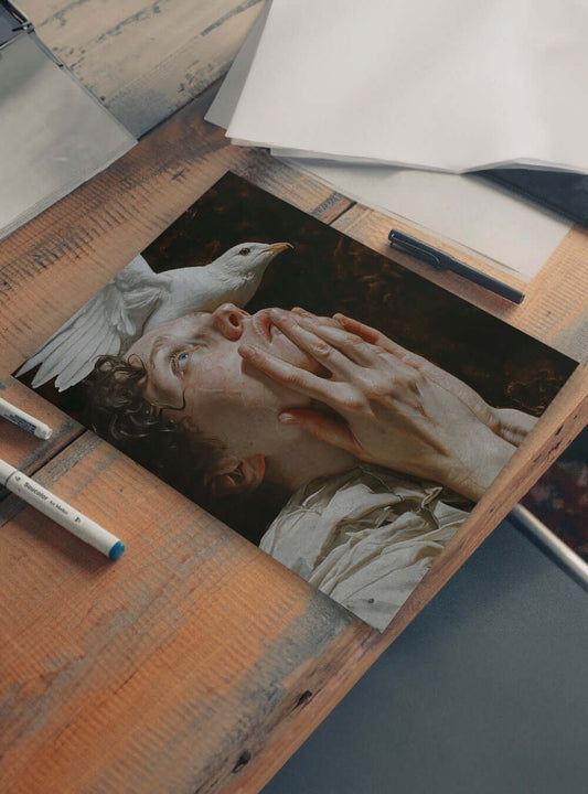 Compassionate Saint Neoclassical Serenity Poster Print: Christian Wall Decor