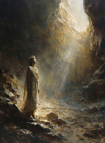 Deuteronomy 11:1 Divine Light Cave Christ Paintings Poster Print