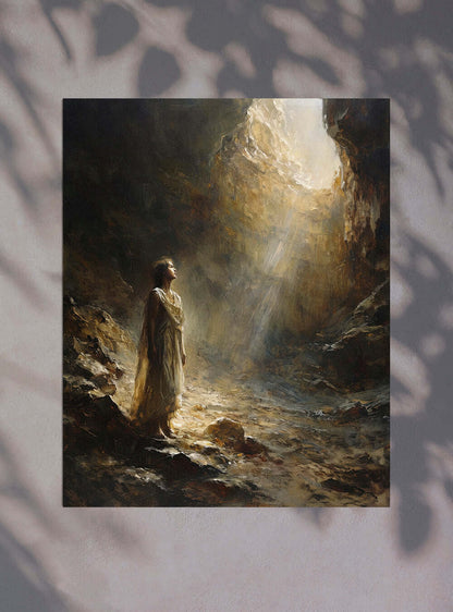 Deuteronomy 11:1 Divine Light Cave Christ Paintings Poster Print