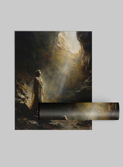 Deuteronomy 11:1 Divine Light Cave Christ Paintings Poster Print