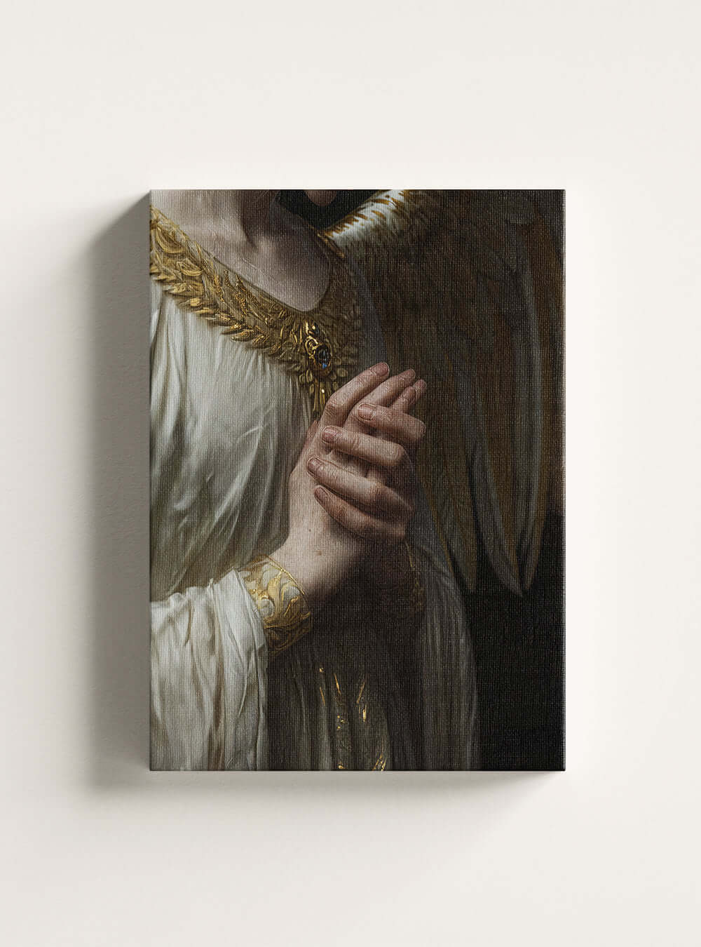 Devout Christian Imagery: Angel Praying Canvas by Holysteller