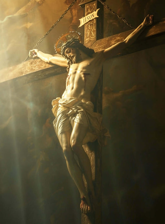 Divine Light Neoclassical Crucifix Print - Christian Painting