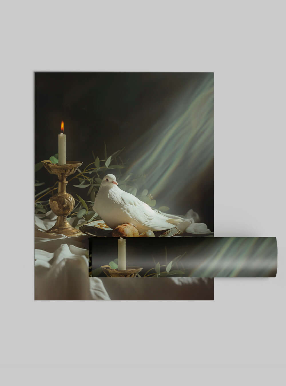 Dove Serenity Christian Iconography Poster Print Inspired from the Bible